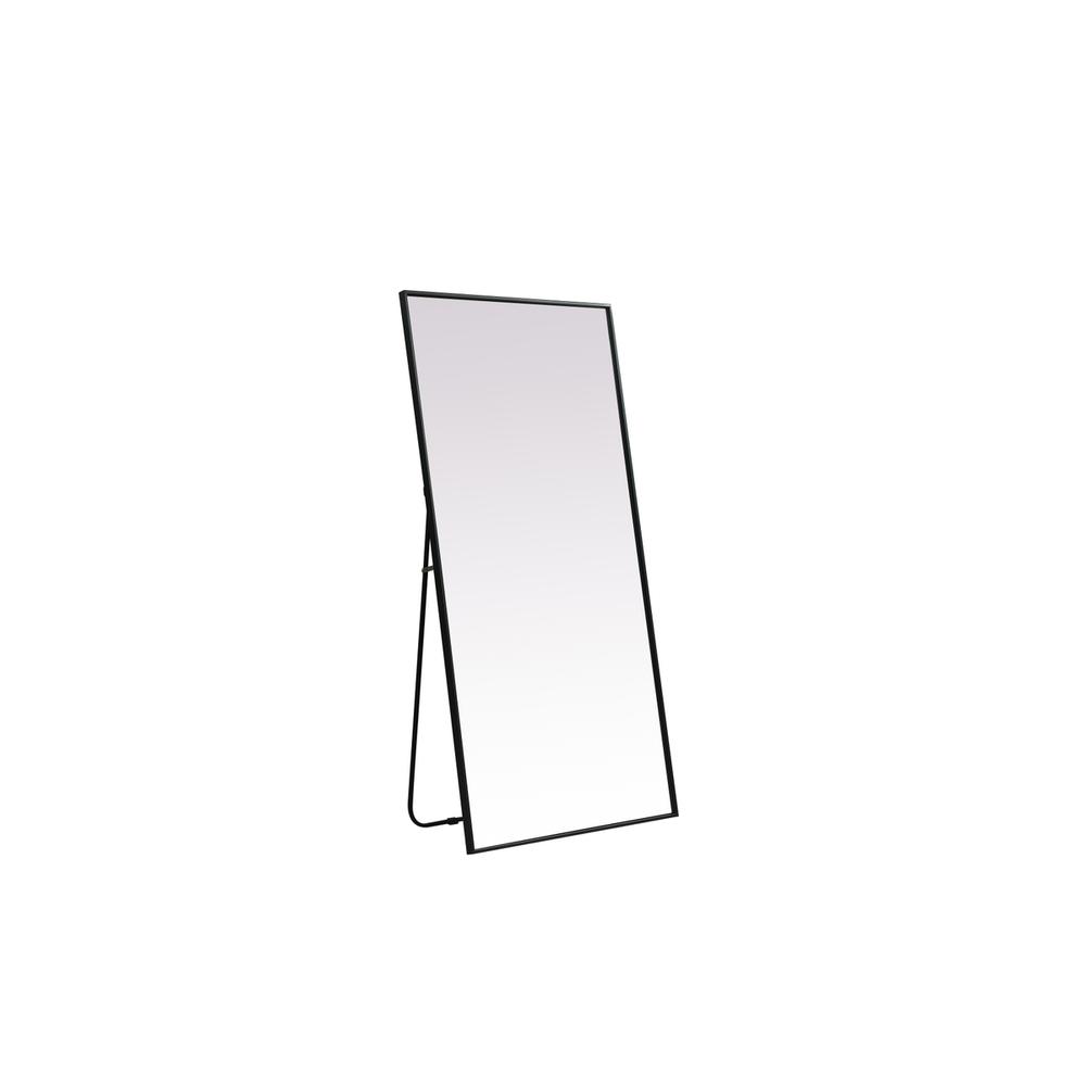 Metal Frame Rectangle Full Length Mirror 30x60 Inch in Black. Picture 5