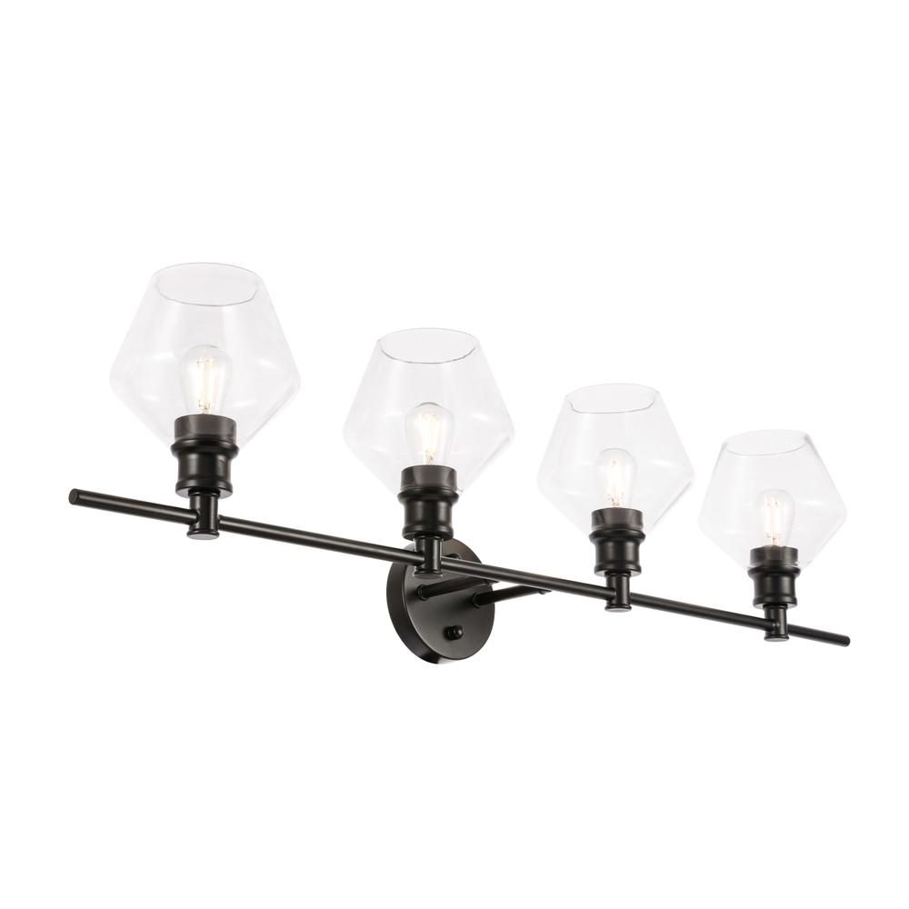 Gene 4 light Black and Clear glass Wall sconce. Picture 7