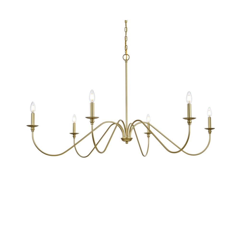 Rohan 54 inch chandelier in Brass. Picture 2