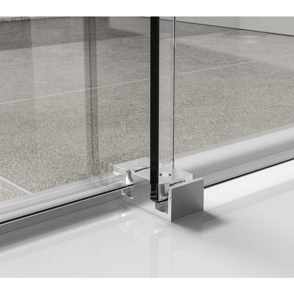 Semi-frameless shower door 60 x 76 Brushed Nickel. Picture 9