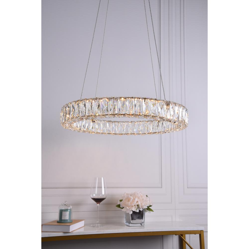 Monroe Integrated LED chip light gold Chandelier Clear Royal Cut Crystal. Picture 7