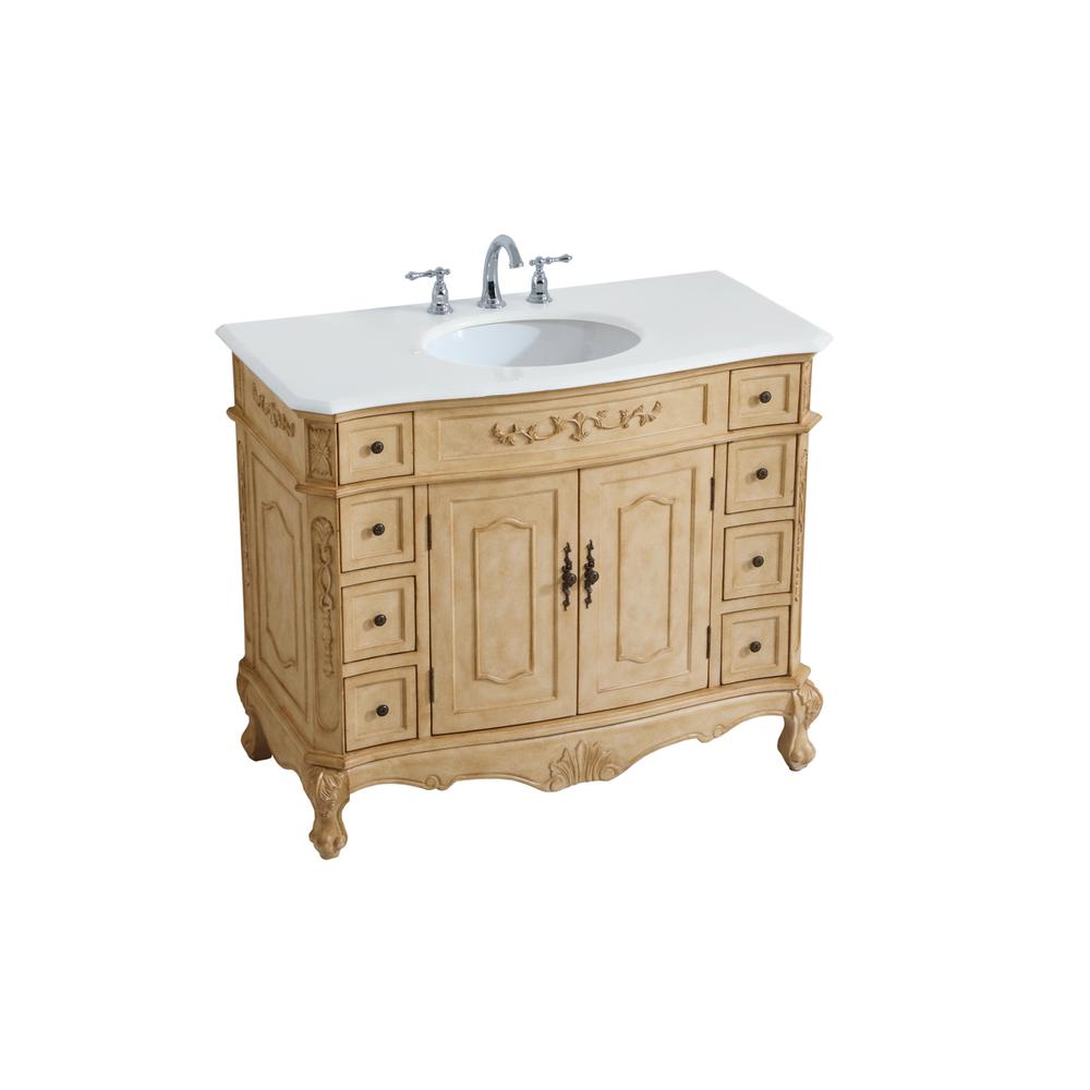 42 inch Single Bathroom vanity in Light Antique Beige. Picture 8
