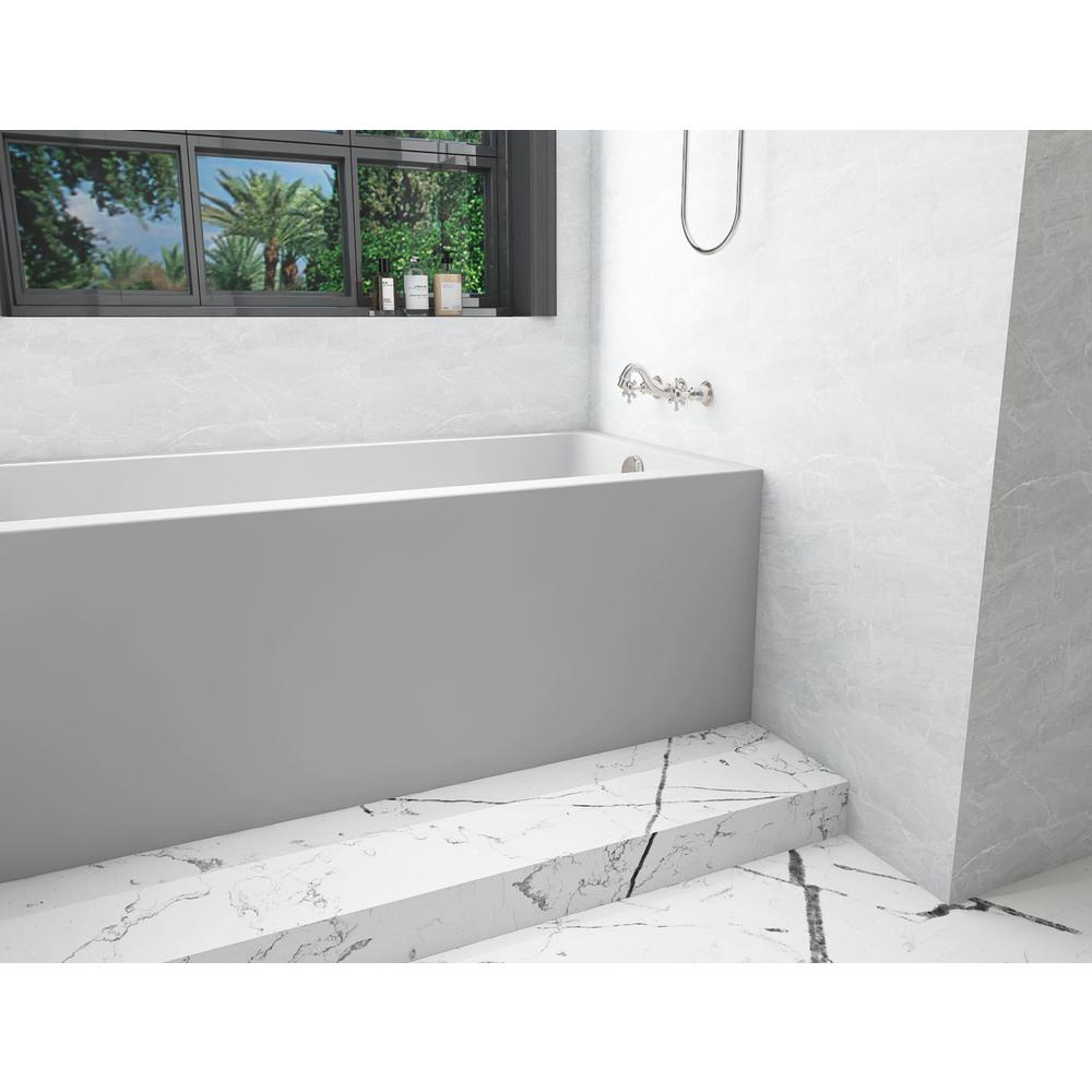 Alcove soaking bathtub 30x60 inch right drain in glossy white. Picture 5