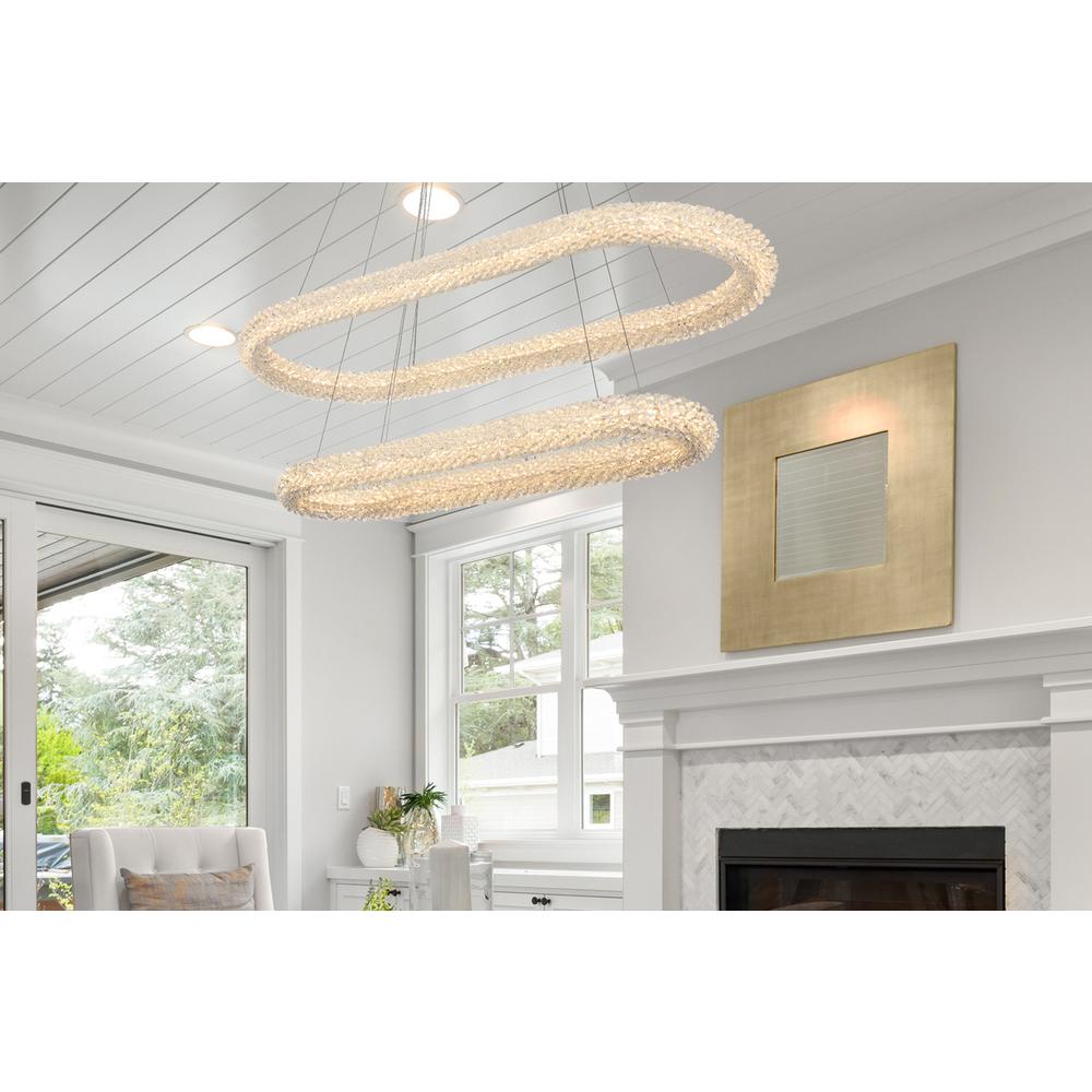 Bowen 42 inch Adjustable LED Chandelier in Chrome. Picture 11