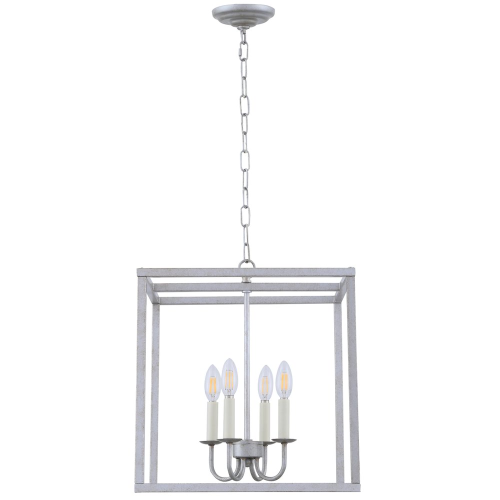 Eclipse 4 Light Vintage Silver Pendant. Picture 5