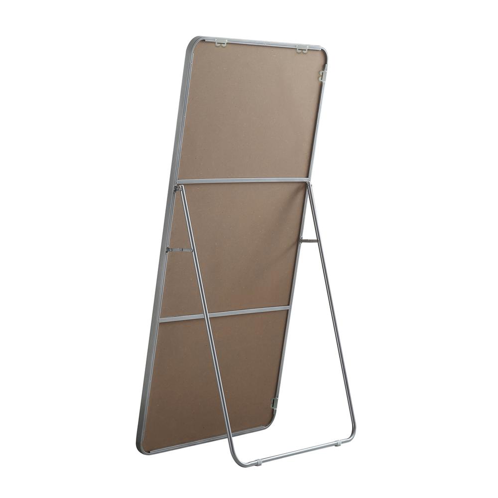 Soft Corner Metal Rectangle Full Length Mirror 30x60 Inch in Silver. Picture 9