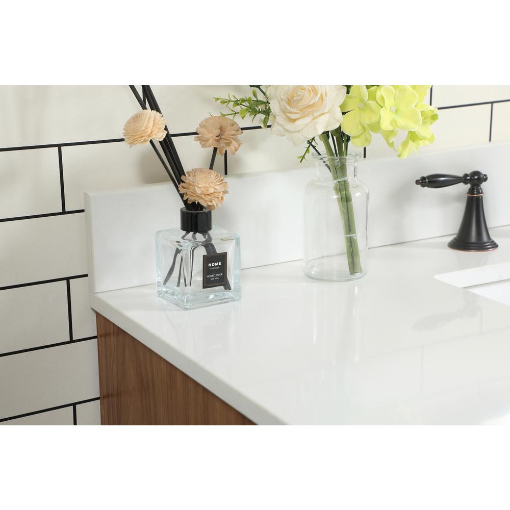 42 inch Single bathroom vanity in walnut brown with backsplash. Picture 5