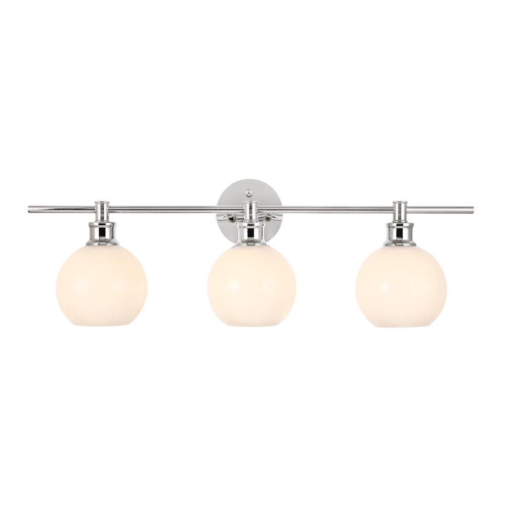 Collier 3 light Chrome and Frosted white glass Wall sconce. Picture 9