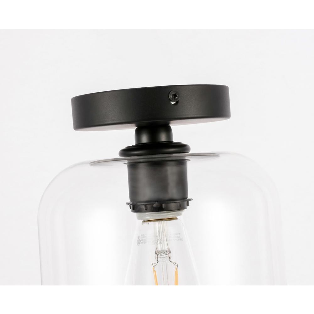 Collier 1 light Black and Clear glass Flush mount. Picture 9