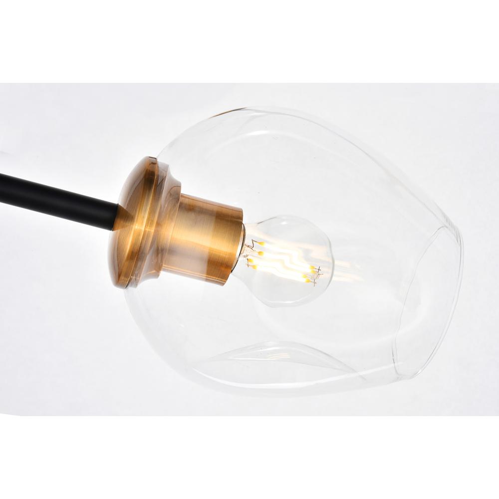 Cavoli 9 light in Light Antique Brass and Flat Black Pendant. Picture 3