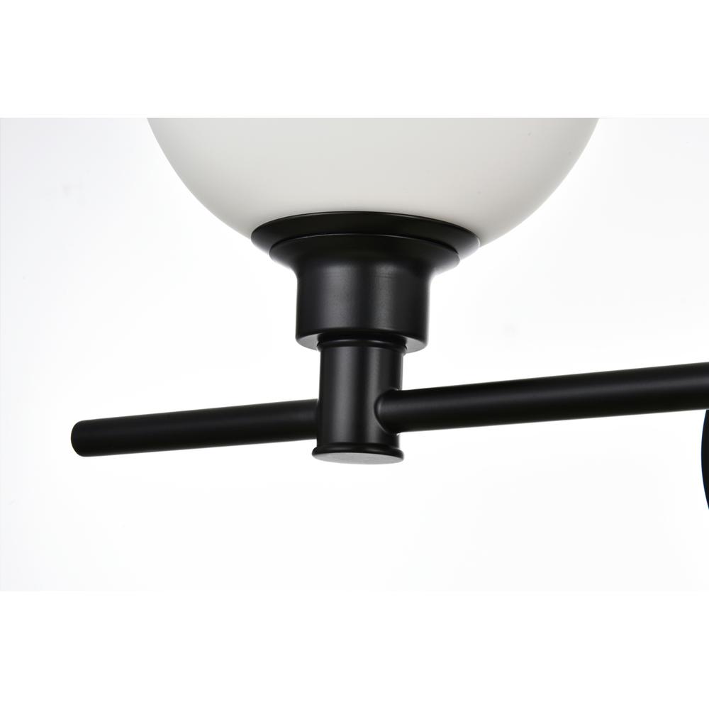 Cordelia 4 light Black and frosted white Bath Sconce. Picture 4