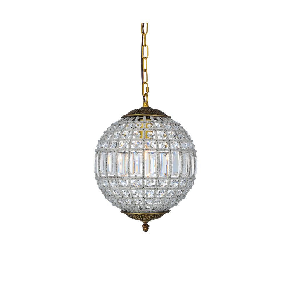 Olivia 1 light French Gold Pendant Clear Royal Cut Crystal. Picture 7