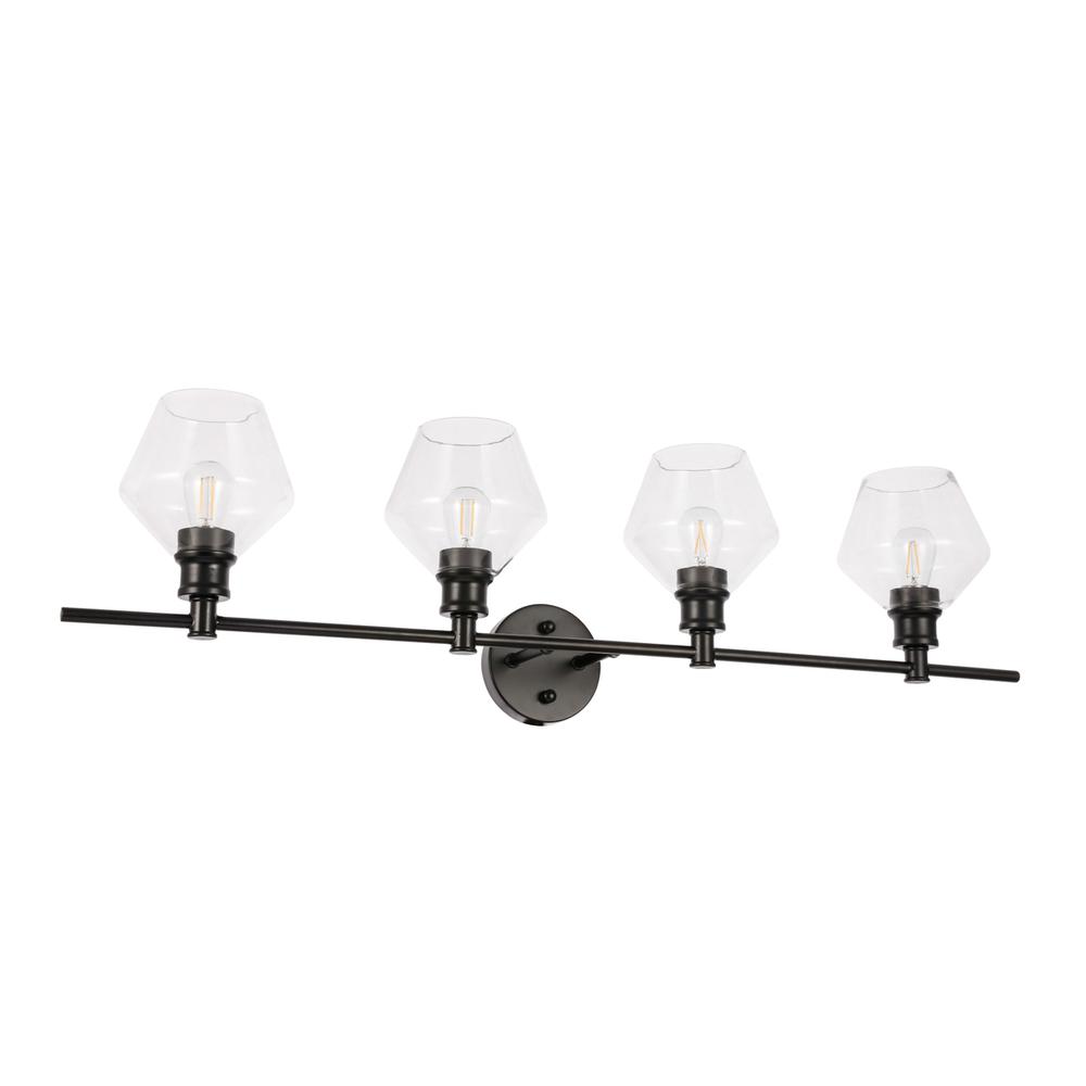 Gene 4 light Black and Clear glass Wall sconce. Picture 4