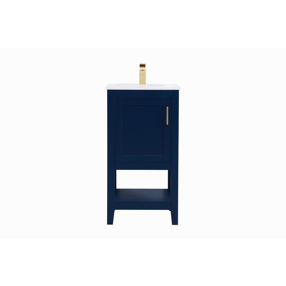 18 inch Single Bathroom Vanity in Blue. Picture 1