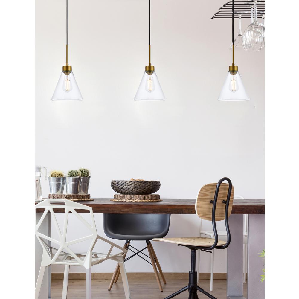 Mera 1 light brass pendant. Picture 7