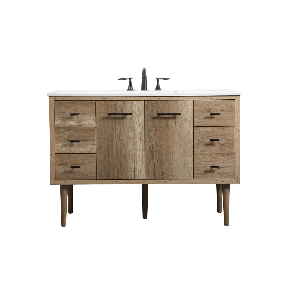48 inch Single bathroom vanity in natural oak. Picture 1