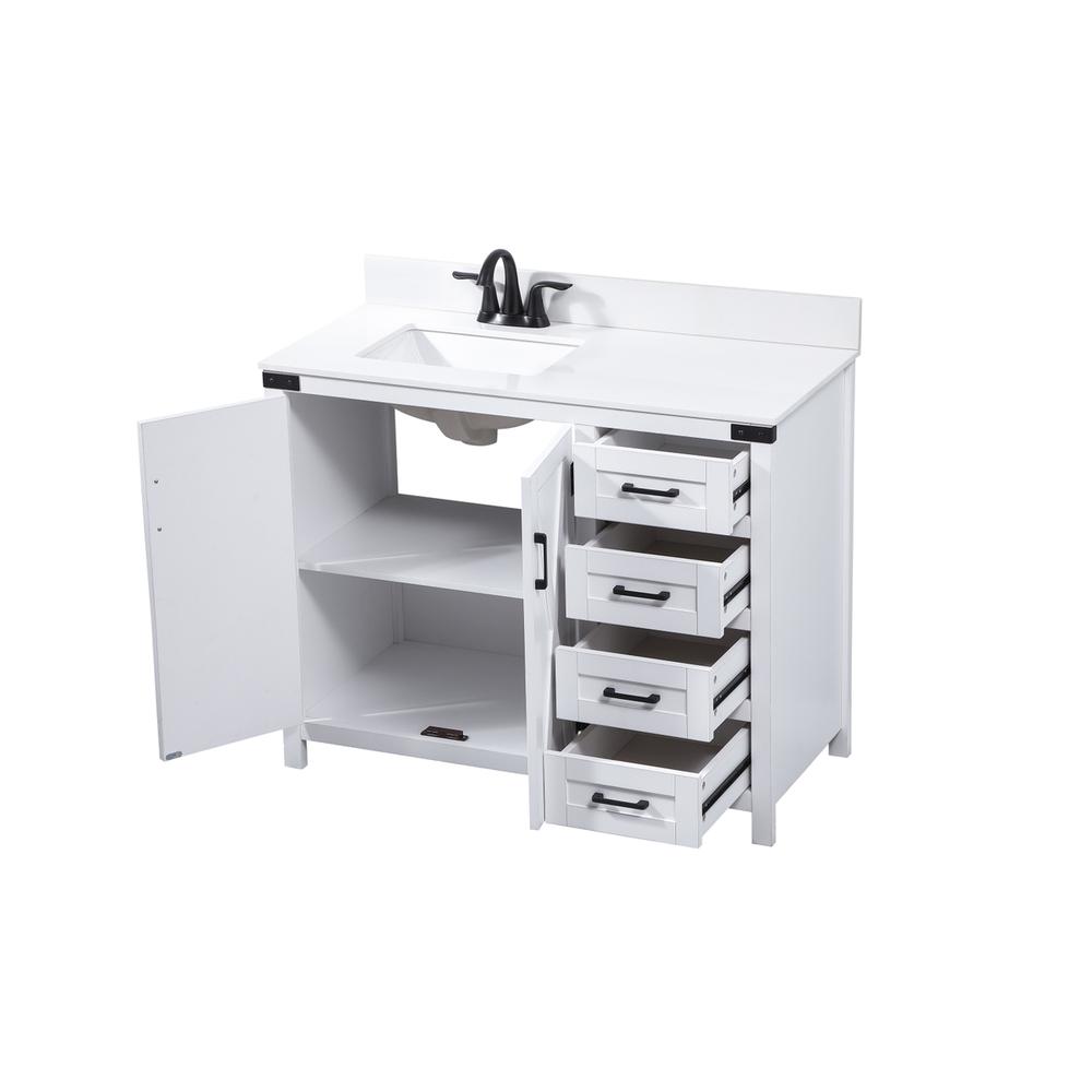42 inch Single bathroom vanity in white with backsplash. Picture 9