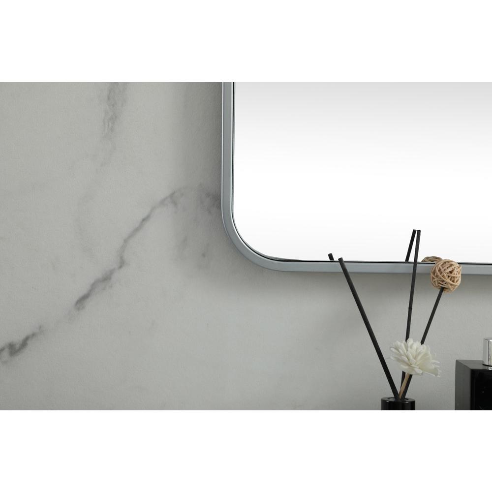 Soft corner metal square mirror 42x42 inch in Silver. Picture 5