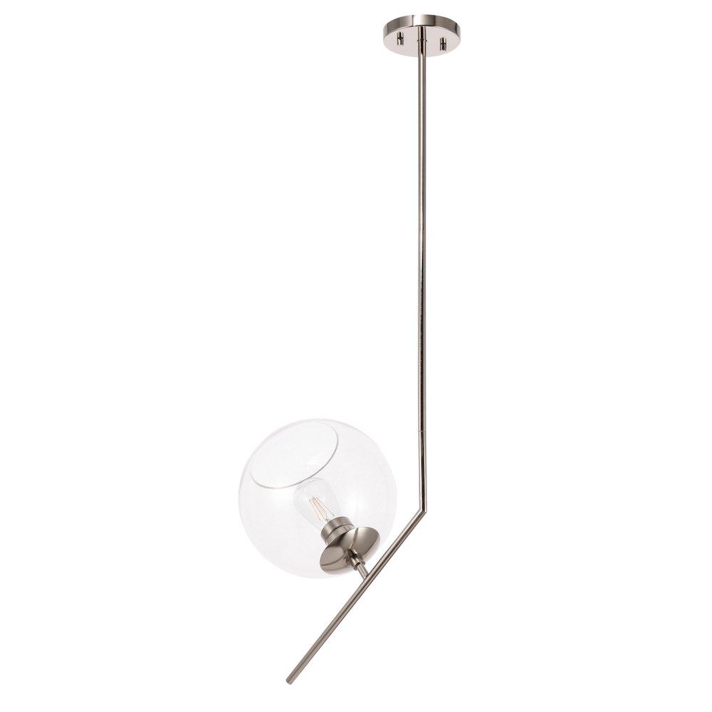 Ryland 1 Light Chrome And Clear Glass Pendant. Picture 8