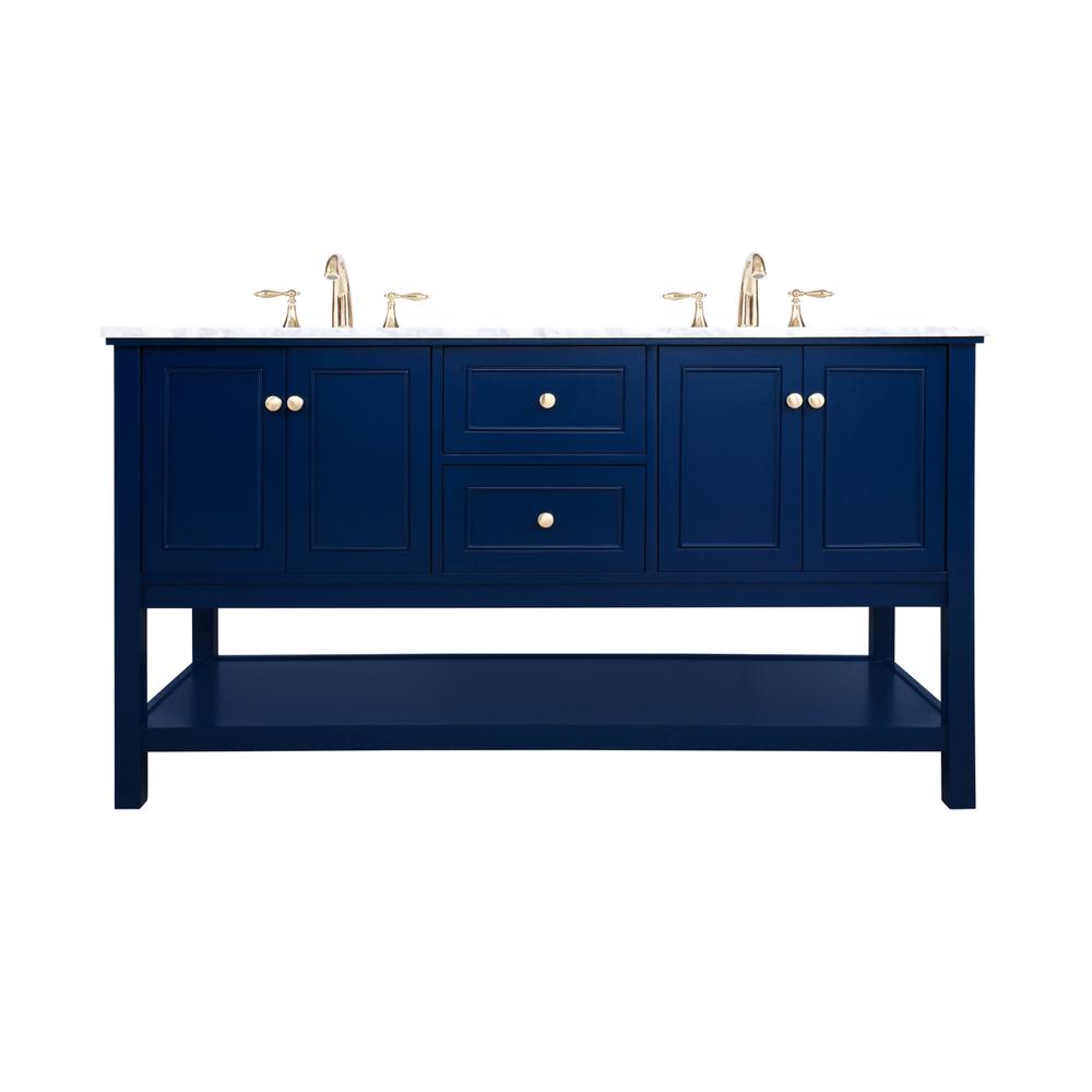 60 inch Single bathroom vanity in Blue. Picture 1