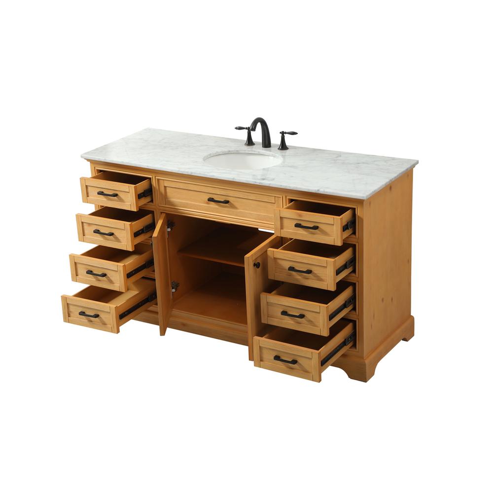 60 inch Single bathroom vanity in natural wood. Picture 9