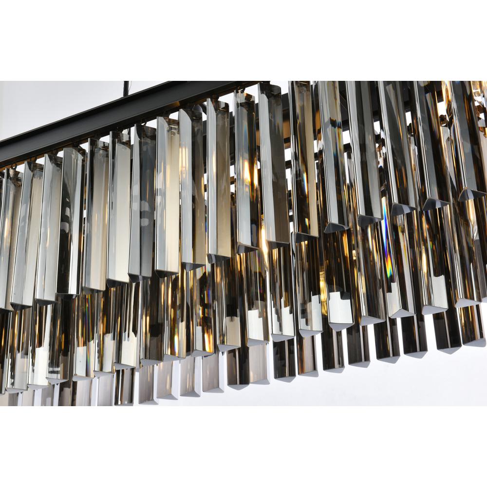 Sydney 12 light Matte Black Chandelier Silver Shade (Grey) Royal Cut Crystal. Picture 3