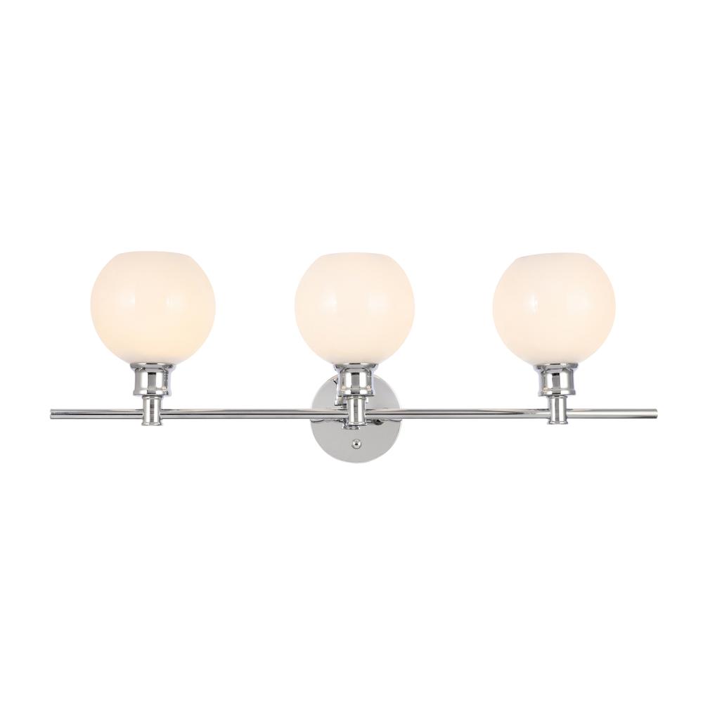 Collier 3 light Chrome and Frosted white glass Wall sconce. Picture 1