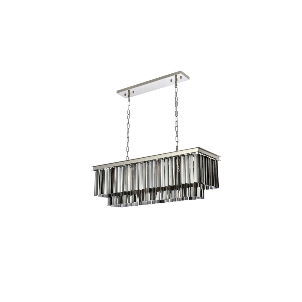 Sydney 12 light polished nickel Chandelier Silver Shade (Grey) Royal Cut Crystal. Picture 6