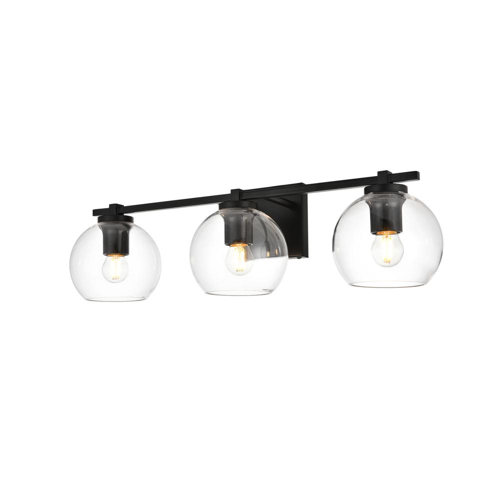 Juelz 3 light Black and Clear Bath Sconce. Picture 2