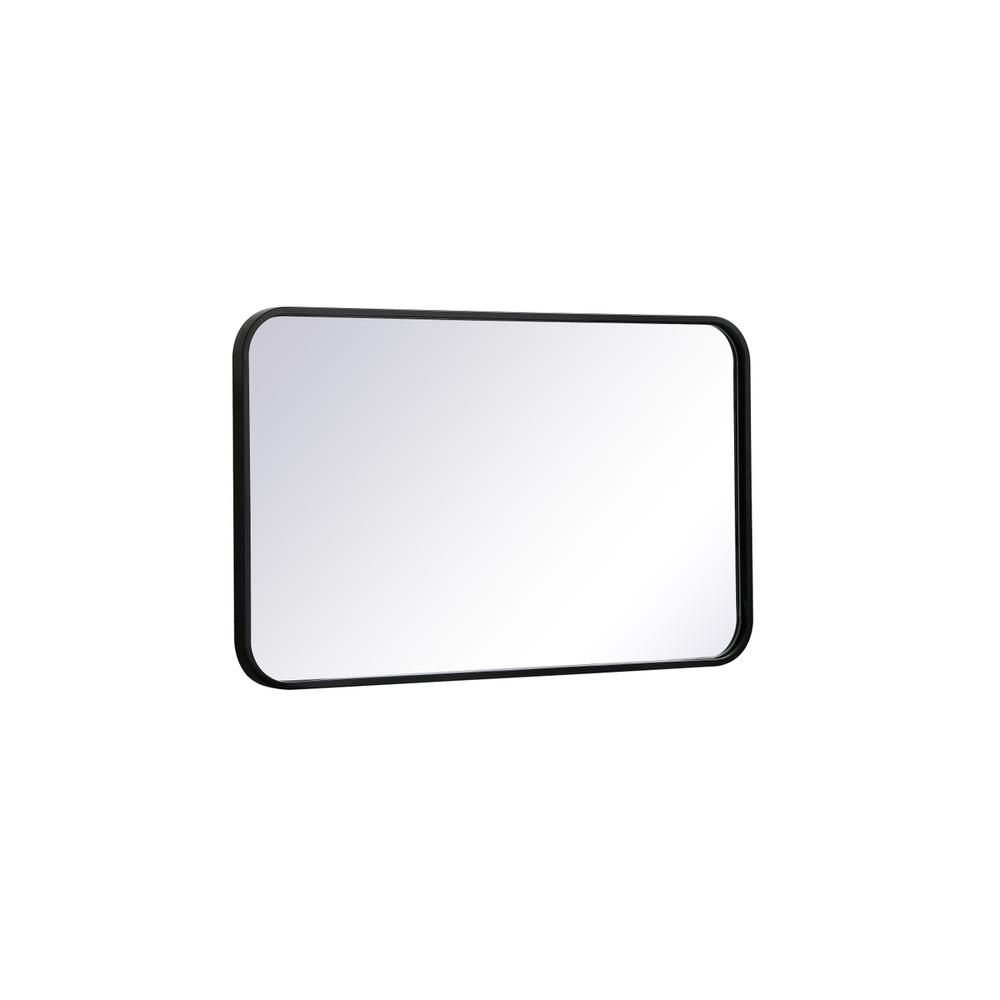 Soft corner metal rectangular mirror 18x30 inch in Black. Picture 7