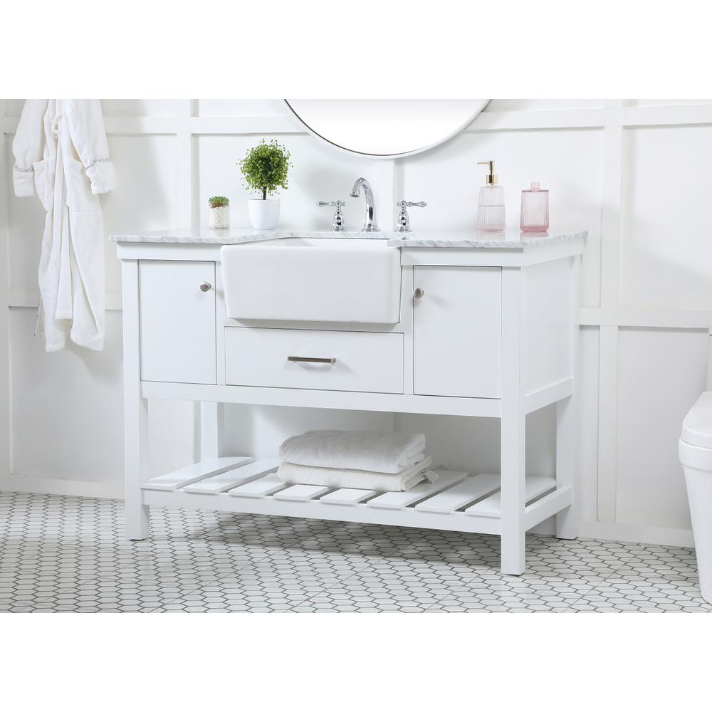 48 inch Single bathroom vanity in white. Picture 2
