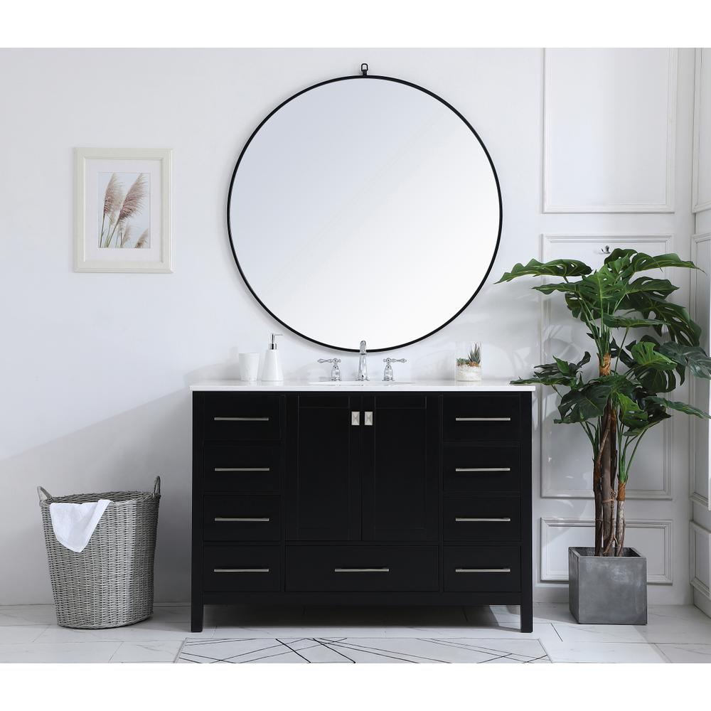 48 inch Single Bathroom Vanity in Black. Picture 4