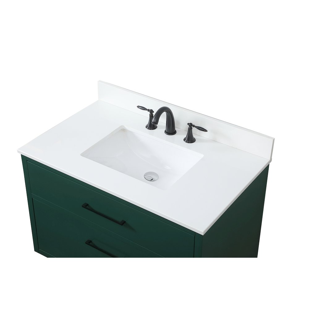 36 Inch Bathroom Vanity In Green With Backsplash. Picture 11