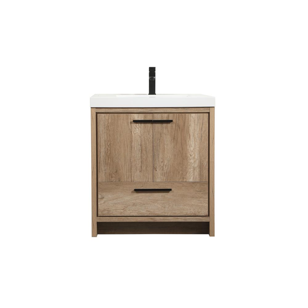 30 inch Single bathroom vanity in natural oak. Picture 1