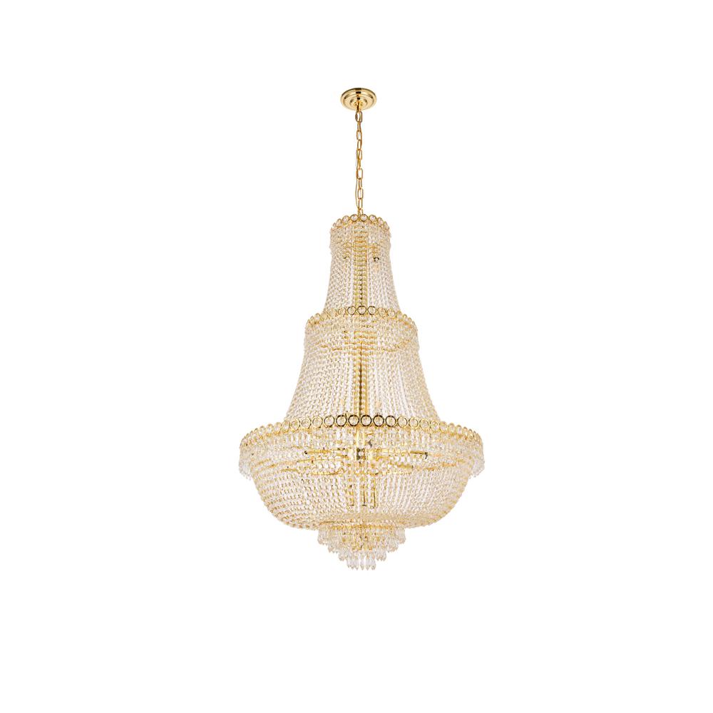 Century 17 light Gold Chandelier Clear Royal Cut Crystal. Picture 6