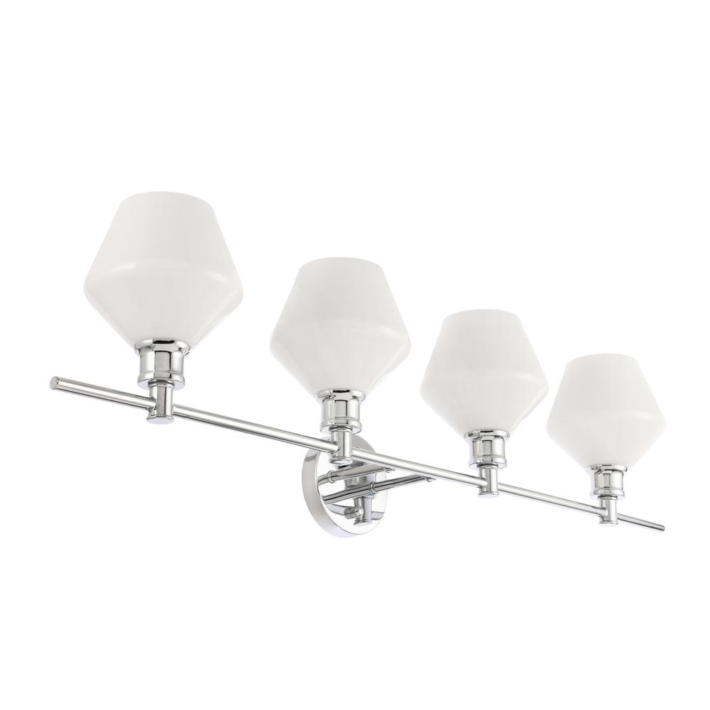 Gene 4 light Chrome and Frosted white glass Wall sconce. Picture 8
