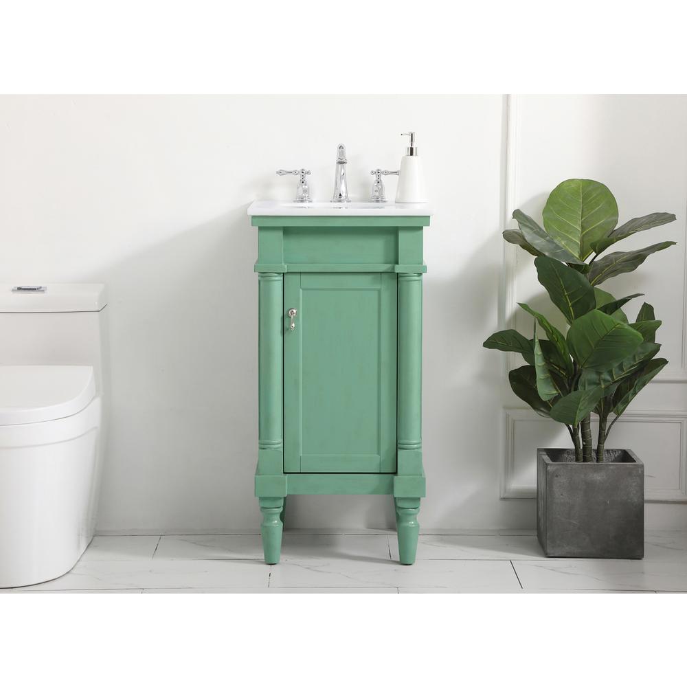 18.5 inch Single Bathroom vanity in vintage mint. Picture 14
