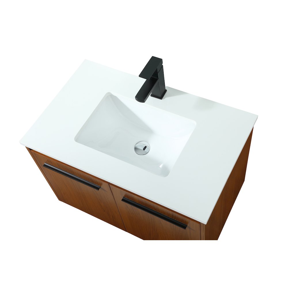 30 Inch Single Bathroom Vanity In Teak. Picture 10