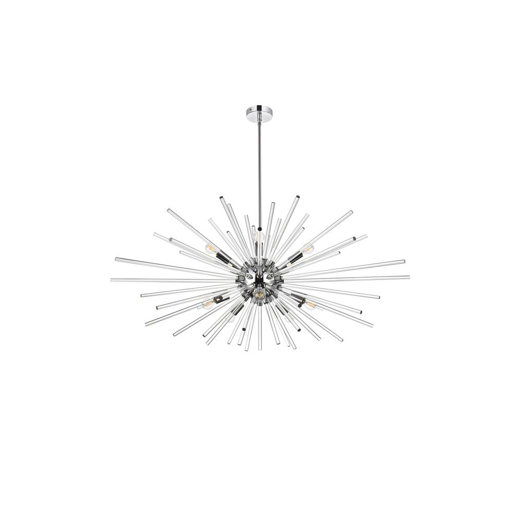 Sienna 46 inch crystal rod pendant in chrome. Picture 6