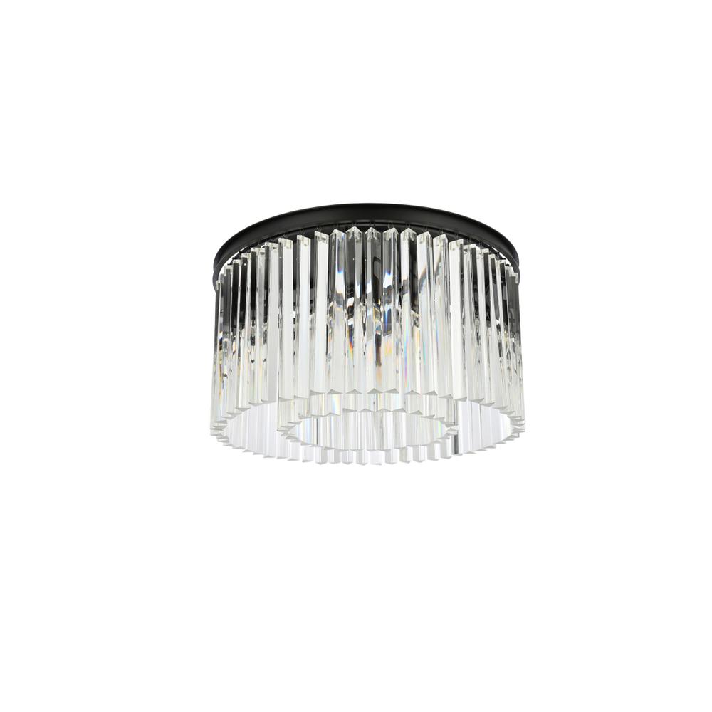 Sydney 8 light Matte Black Flush Mount Clear Royal Cut Crystal. Picture 6