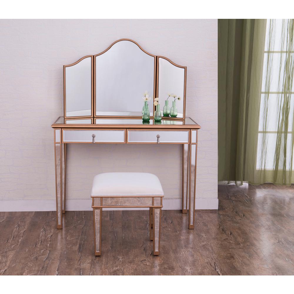 2 Drawers Dressing table 42 in. x 18 in. x 31 in. in Gold paint. Picture 10