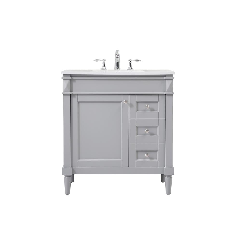 32 inch Single bathroom vanity in grey. Picture 1