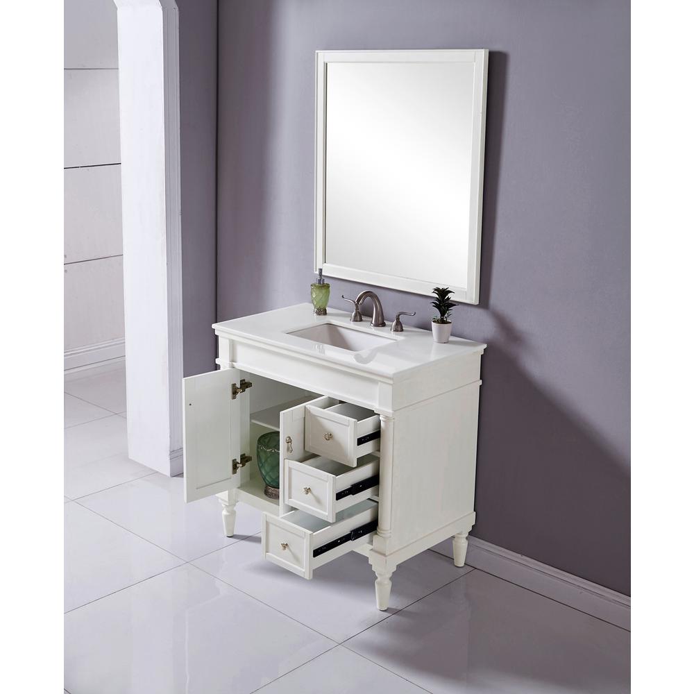 36 inch Single Bathroom vanity in Antique White. Picture 11