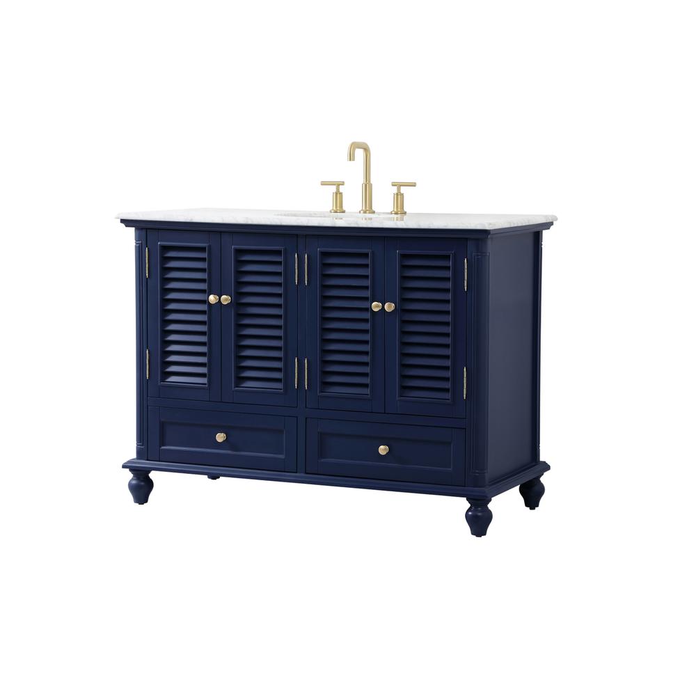 48 inch Single bathroom vanity in blue. Picture 7