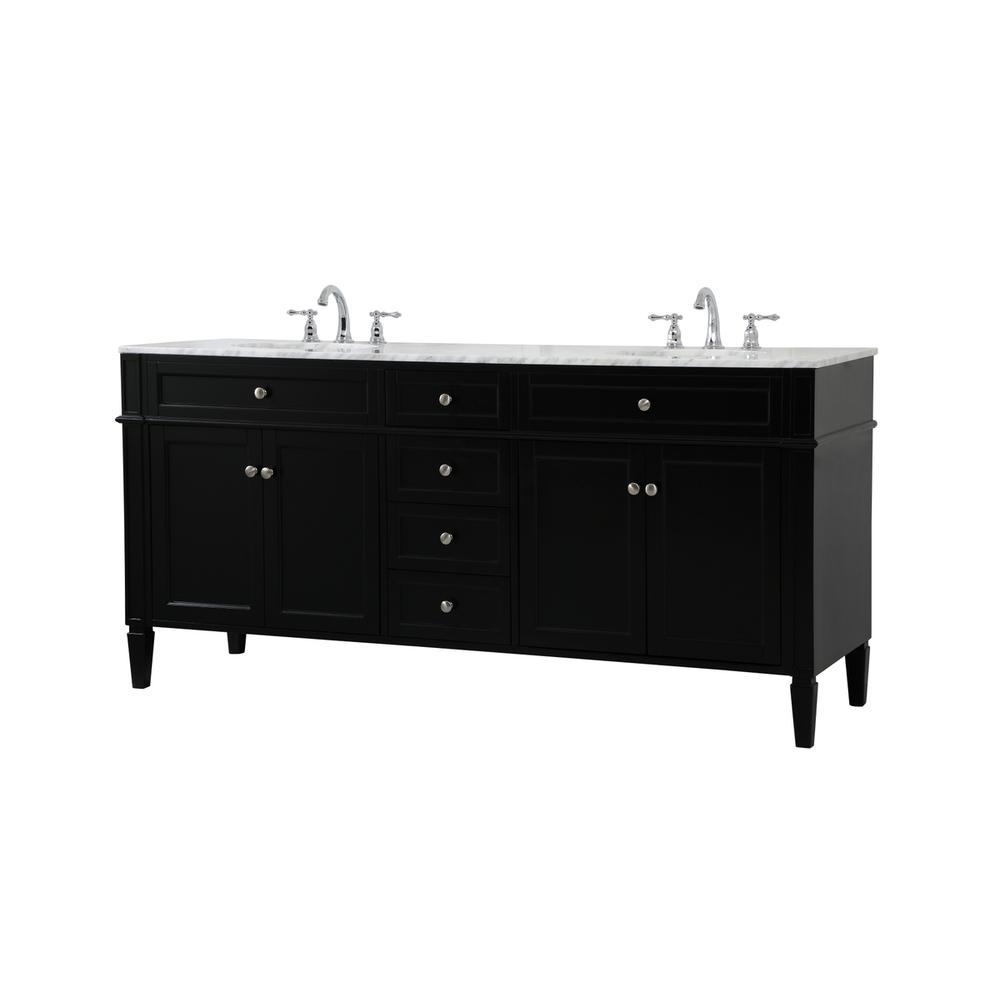 72 inch double bathroom vanity in black. Picture 7