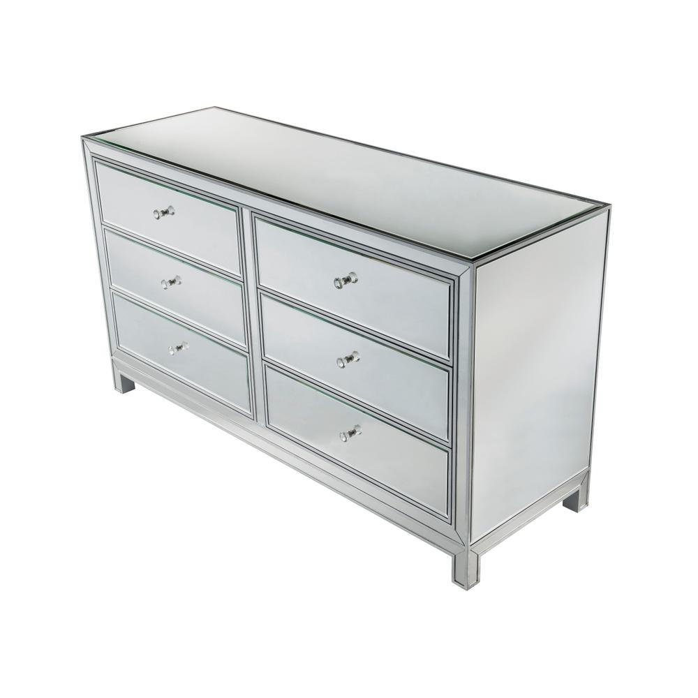 Dresser 6 drawers 60in. W x 18in. D x 32in. H in antique silver paint. Picture 4