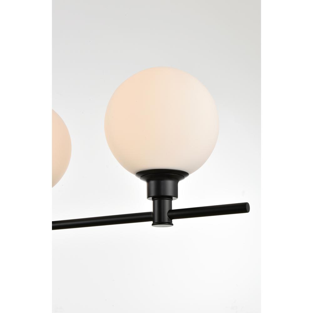 Cordelia 4 light Black and frosted white Bath Sconce. Picture 3