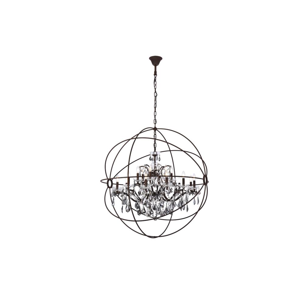 Geneva 18 light Rustic Intent Chandelier Silver Shade (Grey) Royal Cut crystal. Picture 1