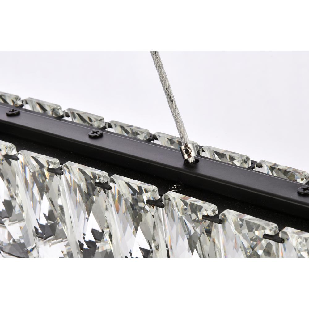 Monroe 42 inch LED double rectangle pendant in black. Picture 4