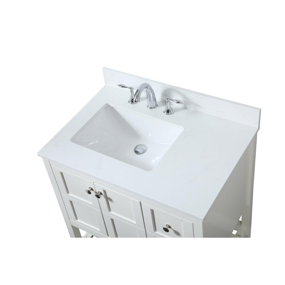 32 inch Single bathroom vanity in white with backsplash. Picture 10